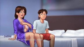 Anon gives Debbie a surprise massage - summer time saga gameplay