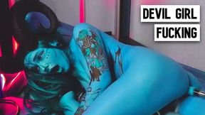 Tattooed Blue Slut With Huge Tits Gets Fucked Hard by Machine
