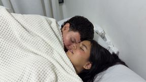 My Horny Boyfriend Gives Me a Hard Fuck No Matter That My Little Stepbrother Is by Our Side.