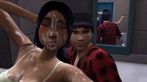 gabby blowjob at bathtub
