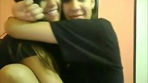 Webcam video with two beautiful girls making out passionately