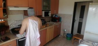 Amateur couple having crazy sex in the bedroom.