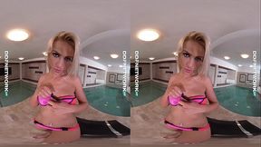 DDFNetwork VR - Cherry Kiss Masturbates in the Sauna for you in VR