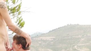 Four-Way Bareback Threesome with Hot Young Guys Outdoors