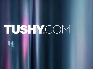 TUSHY Cute constricted Golden-haired Chloe Gets Her Round Butt Filled Up