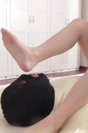 Foot worship in vacuum bed!