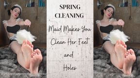 Spring Cleaning - Maid Makes You Clean Her Feet and Holes