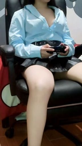 I interrupt his game to get him to masturbate