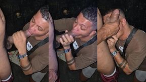 bahian stud deepthroats hung skinny black cock in gloryhole booth