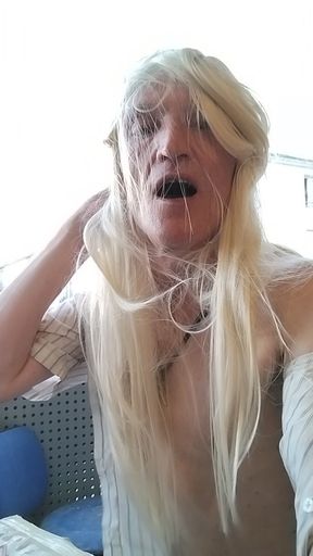 in Blonde (long hair) in White (bodysuit - stocking) then naked in caniule... storm!! makes me want to see you...!! ...