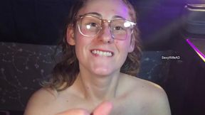 Hot MILF gets huge cum shot to the face during amateur BJ