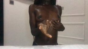 Smooth Oiled Ebony Perky Small Tits Massage Slow Sensual POV Dance