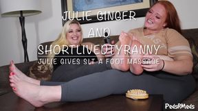 Julie Ginger and ShortLivedTyranny Julie Gives SLT a Foot Massage