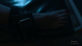 Bound orgasm - Dyanna - Marcus - On the bed at night - Hitachi - Bondage
