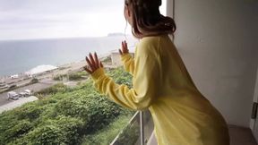 Asian beauty shows off her enormous tits and gets fucked
