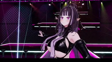 Cartoon Cosplay Solo Female Vtuber Gets Choked Gushing MMD Hentai Animation