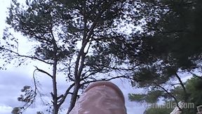 Brunette bitch shaving on the beach before fucking in pov