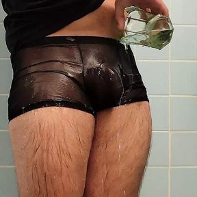 Wet vs Dry Transparent Black Underwear Try on