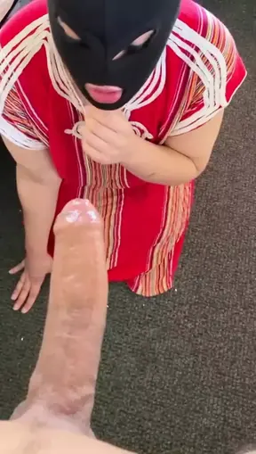 cute girl with huge ass in ski mask deeptroaths massive monstercock POV