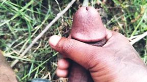 Masturbation in jungle with hair cleaning