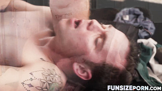 FunsizePorn.com - Hairy jock Cain Marko and petite twink Danny Wilcoxx engages in hardcore fuck