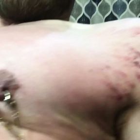 Clint Cumin- wheelchair submissive whips it&#039;s self