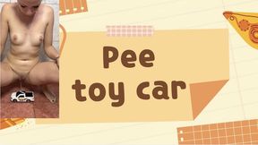 Pissing in toy Car