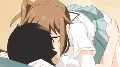 Watch this horny dude squeeze busty girl's tits while pounding her in this cartoon hentai