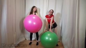 Saskia and Mia bouncing the day away