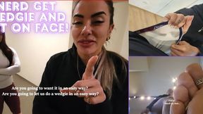 College Nerd got Wedgie and Foot Smother on face - Lytta Blond and Mia - FOOT WORSHIP - FOOT SMELLING - FEMDOM - FOOT DOMINATION - WEDGIE - FEMALE DOMINATION - SOLES - SMOTHER -