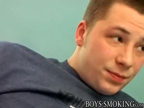 Cigar smoking twink pounding his friend hard from behind