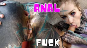 Inked Hippie's Solo Dildo Ass play and ANAL Fuck Big Cock