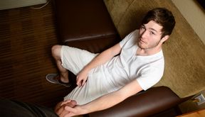 Cute boy shoves endless inches in his mouth and ass