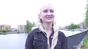 GERMAN SCOUT - Skinny blonde Teen Daruma Rai Pickup for Casting Fuck in Berlin