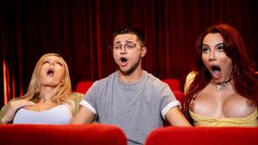 ”SHOCKING Guy with a snatch gets pounded by two big boobs trannies”