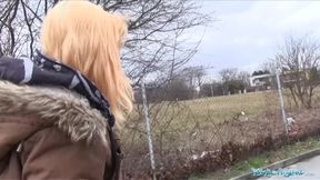 Public Sex Shy Teenager bends over for a big cock