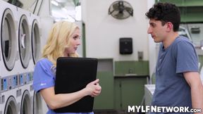 Hottie Eva Nyx masturbates while watching cutie Nick Strokes and Christie Stevens fucking around