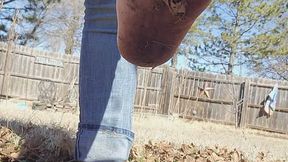 Dirty Soles in the Mud and Leaves