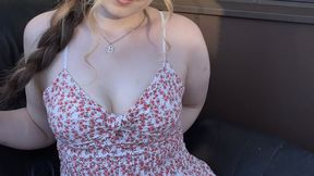 Dangling, Slow exhales & cleavage in a sexy sundress