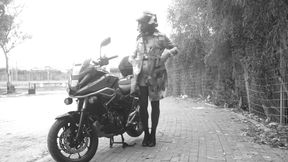 Every Passing Car Saw Her Penis Vibrating Under Her Transparent Dress.