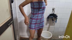 Sexy Shivani taking bath in front of devar.