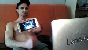 Jerking Cock While Watching Porn