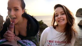 Mallorca XXX: Deepthroat & Giant Facial on Public Beach