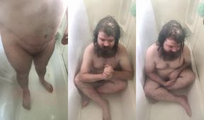 Stressed out chubby peeper gets caught peeking at hairy armpits and bush
