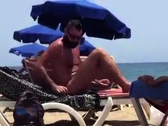 Str8 spy daddy bear at the beach