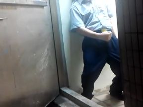 China.night shift. Station Guard.jerking off