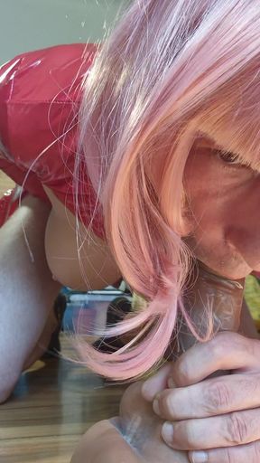Riding a dildo and ejaculating