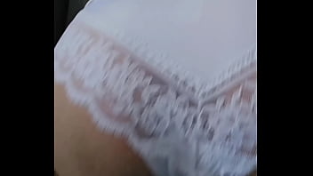 Sexy white sissy shakes her ass