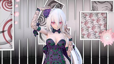 Yowane Haku Undress Dance Sexy Lingerie Hentai Stickysticky Song Mmd 3D Purple Clothes