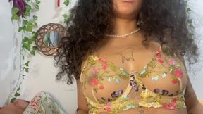 Hairy goddess deepthroating a big dildo